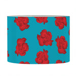 Red And Blue Carnation Pattern Print Drum Lamp Shade