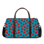 Red And Blue Carnation Pattern Print Duffle Bag