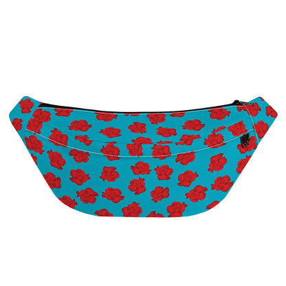 Red And Blue Carnation Pattern Print Fanny Pack