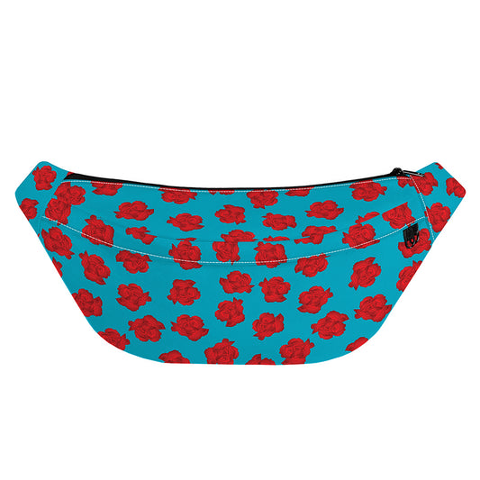 Red And Blue Carnation Pattern Print Fanny Pack