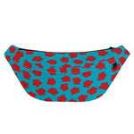 Red And Blue Carnation Pattern Print Fanny Pack