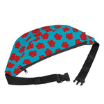 Red And Blue Carnation Pattern Print Fanny Pack