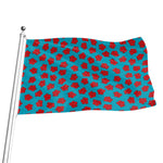 Red And Blue Carnation Pattern Print Flag