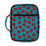 Red And Blue Carnation Pattern Print Front Pocket Bible Bag