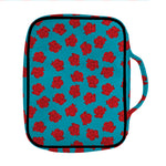 Red And Blue Carnation Pattern Print Front Pocket Bible Bag