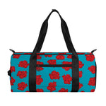 Red And Blue Carnation Pattern Print Gym Bag