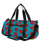 Red And Blue Carnation Pattern Print Gym Bag