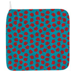 Red And Blue Carnation Pattern Print Hand Towel