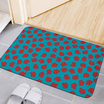Red And Blue Carnation Pattern Print Indoor Door Mat