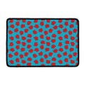 Red And Blue Carnation Pattern Print Kitchen Mat