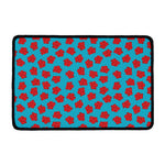 Red And Blue Carnation Pattern Print Kitchen Mat