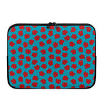 Red And Blue Carnation Pattern Print Laptop Sleeve