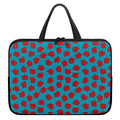Red And Blue Carnation Pattern Print Laptop Sleeve With Handle