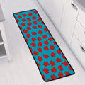 Red And Blue Carnation Pattern Print Long Kitchen Mat