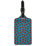 Red And Blue Carnation Pattern Print Luggage Tag