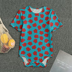 Red And Blue Carnation Pattern Print Men's Bodysuit