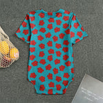 Red And Blue Carnation Pattern Print Men's Bodysuit