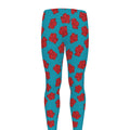 Red And Blue Carnation Pattern Print Men's Leggings
