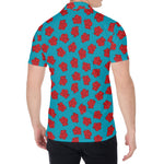 Red And Blue Carnation Pattern Print Men's Shirt