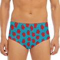 Red And Blue Carnation Pattern Print Men's Triangle Swim Briefs
