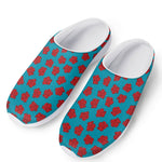 Red And Blue Carnation Pattern Print Mesh Casual Shoes