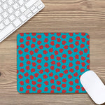 Red And Blue Carnation Pattern Print Mouse Pad