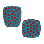 Red And Blue Carnation Pattern Print Office Chair Cover