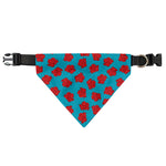 Red And Blue Carnation Pattern Print Over The Collar Dog Bandana