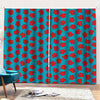 Red And Blue Carnation Pattern Print Pencil Pleat Curtains