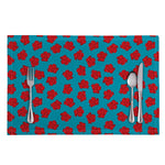 Red And Blue Carnation Pattern Print Placemat