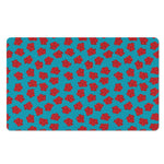 Red And Blue Carnation Pattern Print Polyester Doormat