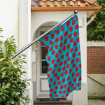 Red And Blue Carnation Pattern Print Polyester Flag