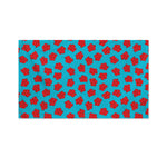 Red And Blue Carnation Pattern Print Polyester Flag