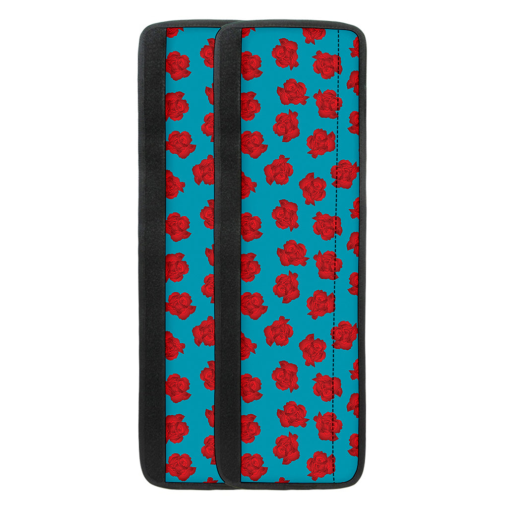Red And Blue Carnation Pattern Print Refrigerator Handle Covers