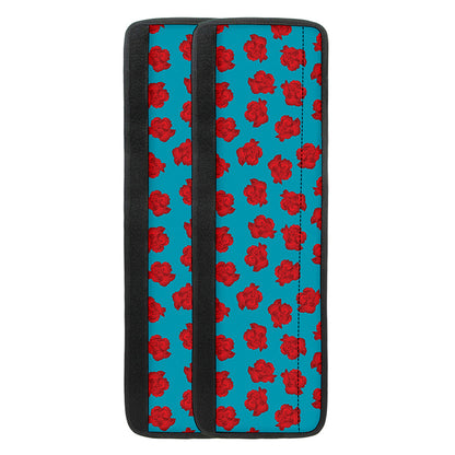 Red And Blue Carnation Pattern Print Refrigerator Handle Covers