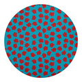 Red And Blue Carnation Pattern Print Round Blanket