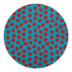 Red And Blue Carnation Pattern Print Round Blanket