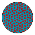 Red And Blue Carnation Pattern Print Round Floor Mat