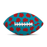 Red And Blue Carnation Pattern Print Rugby Ball