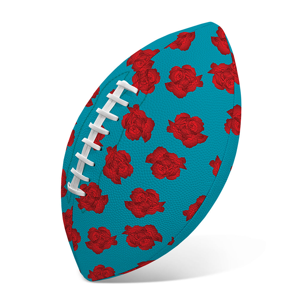 Red And Blue Carnation Pattern Print Rugby Ball