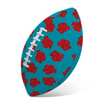 Red And Blue Carnation Pattern Print Rugby Ball