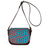 Red And Blue Carnation Pattern Print Saddle Bag
