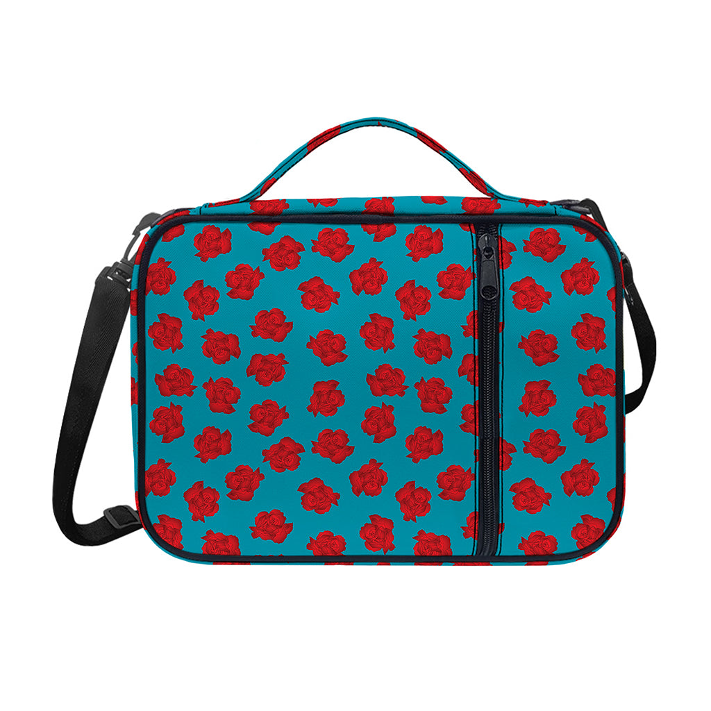 Red And Blue Carnation Pattern Print Shoulder Strap Bible Bag