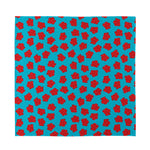 Red And Blue Carnation Pattern Print Silk Bandana