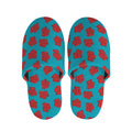 Red And Blue Carnation Pattern Print Slippers