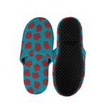 Red And Blue Carnation Pattern Print Slippers
