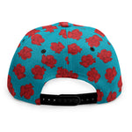 Red And Blue Carnation Pattern Print Snapback Cap