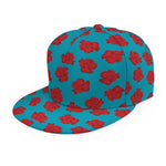 Red And Blue Carnation Pattern Print Snapback Cap