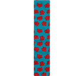 Red And Blue Carnation Pattern Print Table Runner