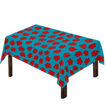 Red And Blue Carnation Pattern Print Tablecloth